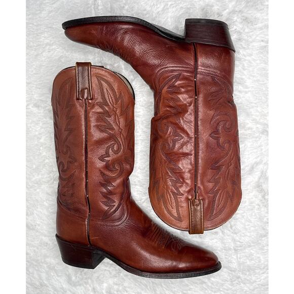 1990s Dan Post Brown Leather Western Cowboy Boots 10.5D main image 7